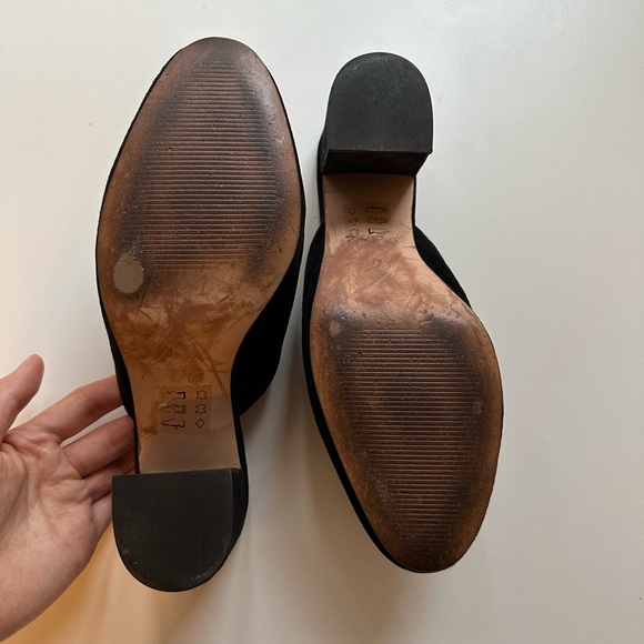 EUC - J. Crew Sophie Black Suede Block Heel Slip On Mules - Picture 9 of 9